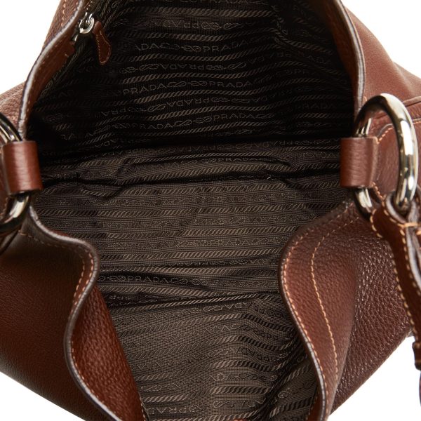 Prada Vitello Daino Side Flap Pockets Shoulder Bag ABmcpQ Hot on Sale