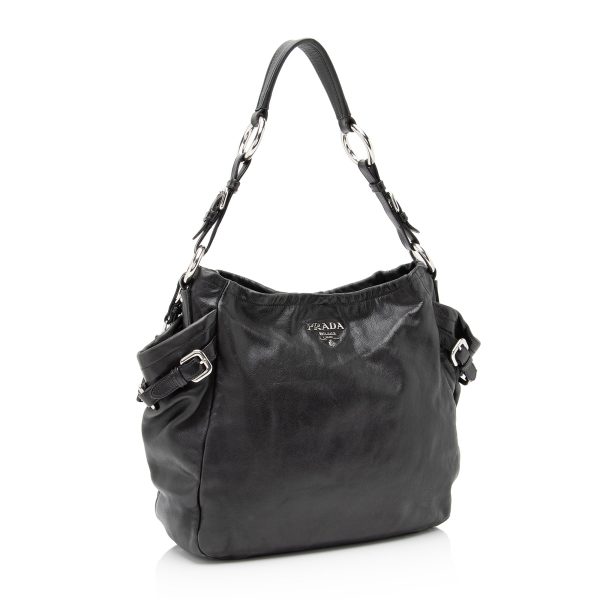 Prada Vitello Daino Side Pocket Hobo Xeib8x Online Sale