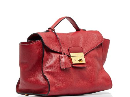 Prada Vitello Daino Sound Lock Satchel Telq0f Discount