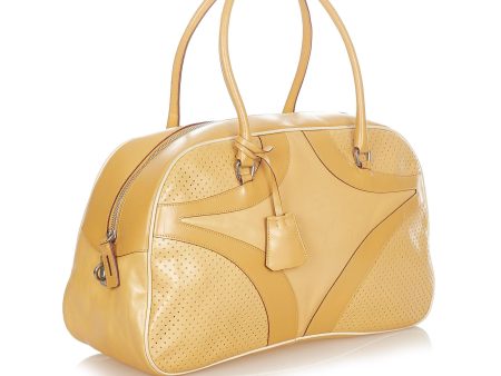 Prada Vitello Drive Leather Handbag 20978 For Discount