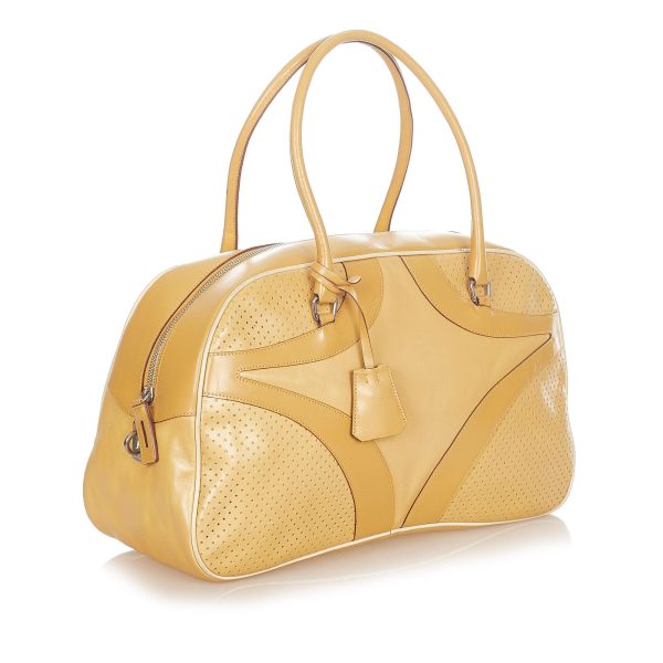 Prada Vitello Drive Leather Handbag 20978 For Discount