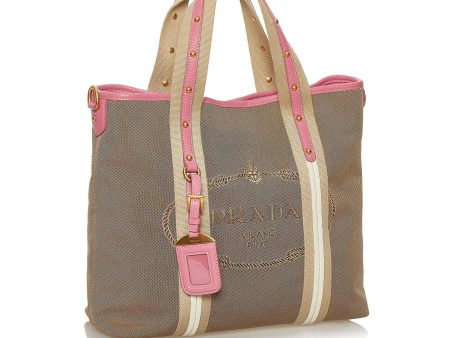 Prada Canapa Logo Canvas Satchel 28374 Discount