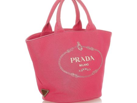 Prada Canapa Logo Canvas Satchel 25469 Hot on Sale