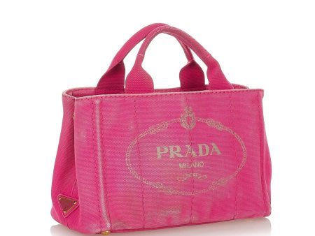 Prada Canapa Logo Canvas Satchel 23610 Online now