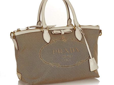 Prada Canapa Logo Canvas Satchel 27085 Hot on Sale