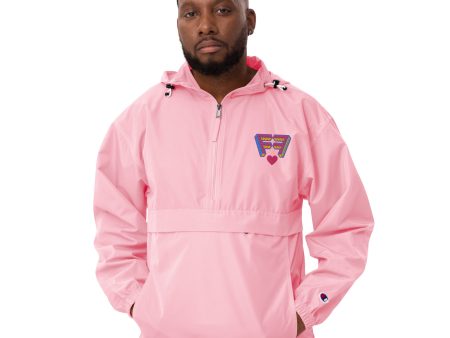 [Funique’s Pink • Candy] Embroidered Champion Packable Jacket Online now