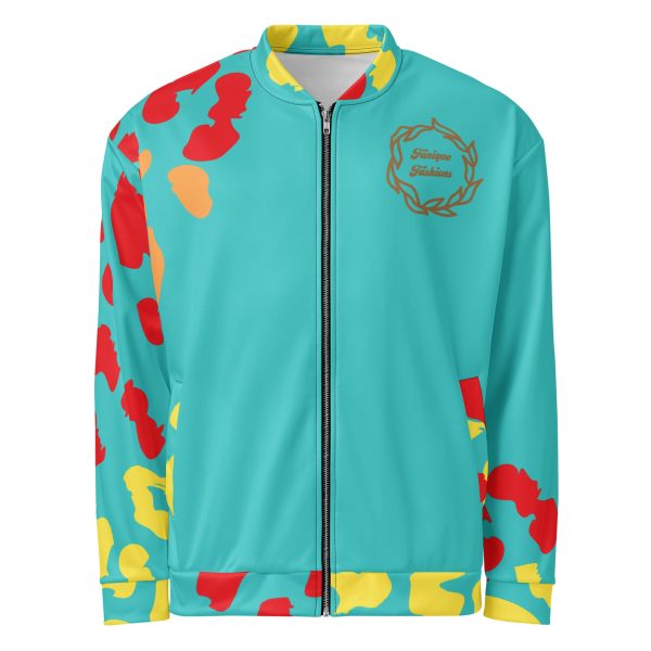 Sea Blue-Leopard-Chaos Unisex Bomber Jacket Online