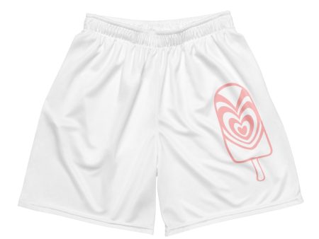 The-White-Swirl Unisex mesh shorts For Cheap