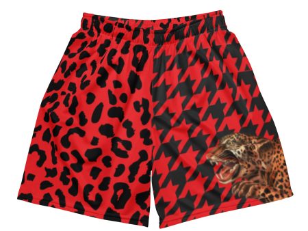 Leopard-Fiasco Unisex houndstooth mesh shorts Supply