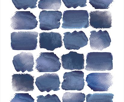 HK125 - Watercolor Strokes Blue I - 12x16 Hot on Sale